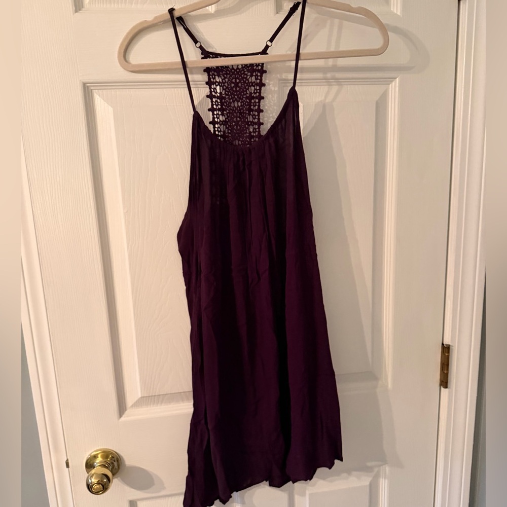 Purple flowy mini dress